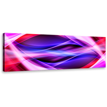 Load image into Gallery viewer, Contemporary Abstract Canvas Wall Art, Bright Colorful Panoramic Canvas Print, Purple Red Blue Patterns Canvas Artwork