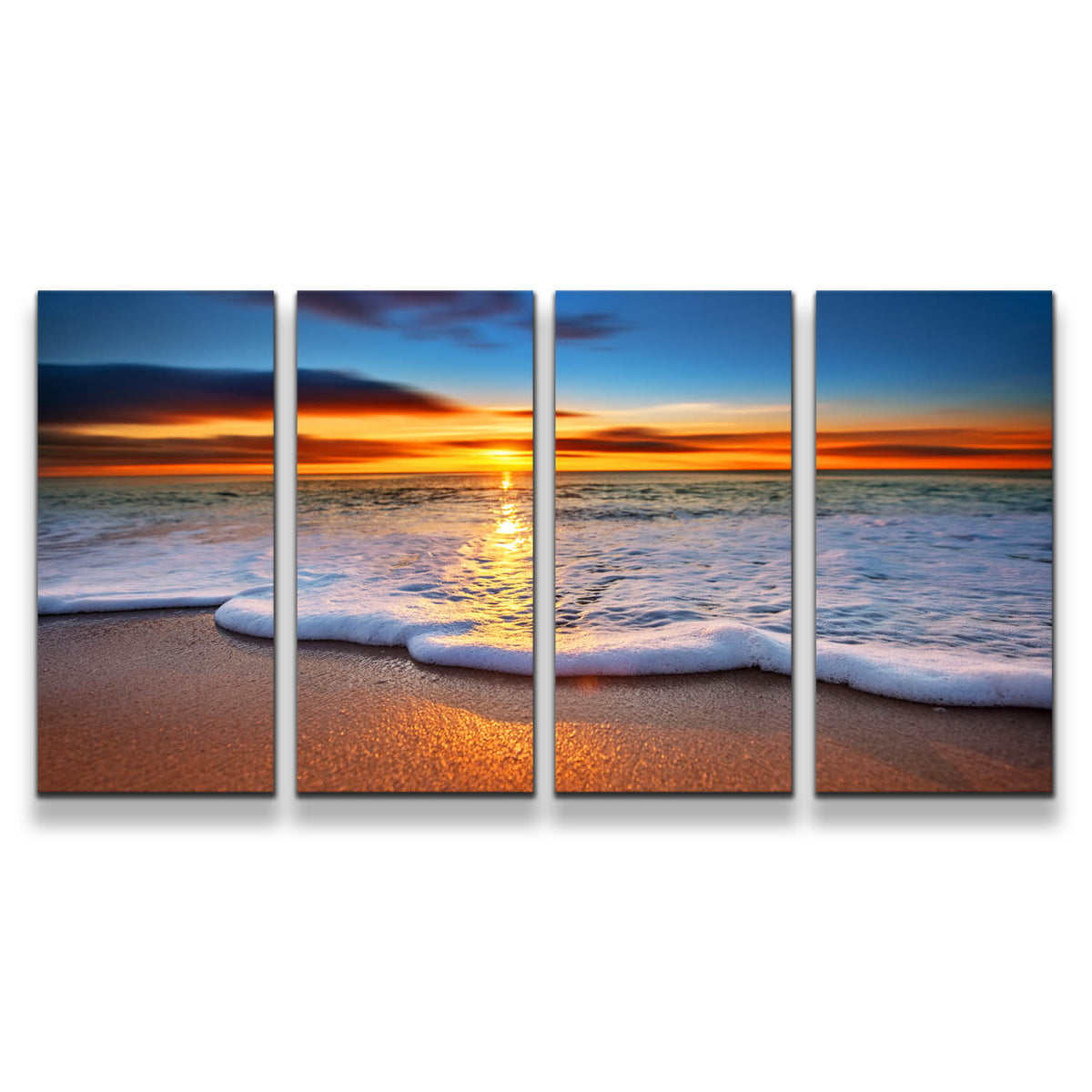 Ocean Wave Canvas Print, Beautiful Blue Ocean Sand Canvas Set, Beach W ...