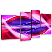 Load image into Gallery viewer, Contemporary Abstract Canvas Wall Art, Bright Colorful 4 Piece Multiple Canvas, Purple Red Blue Patterns Canvas Print
