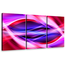 Load image into Gallery viewer, Contemporary Abstract Canvas Wall Art, Purple Red Blue Patterns Triptych Canvas Print, Bright Colorful 3 Piece Multiple Canvas
