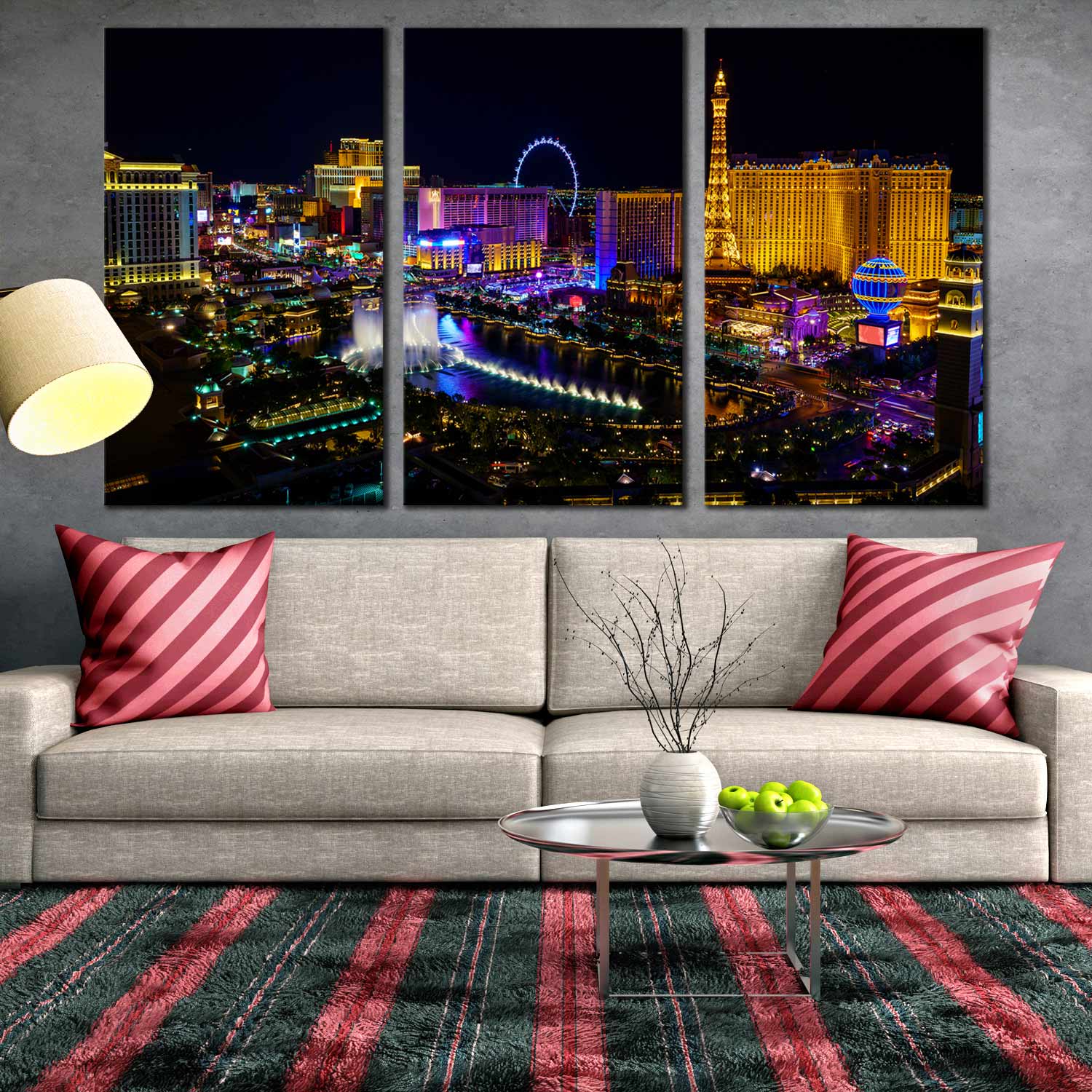 Las Vegas Print Canvas Wall Art Set