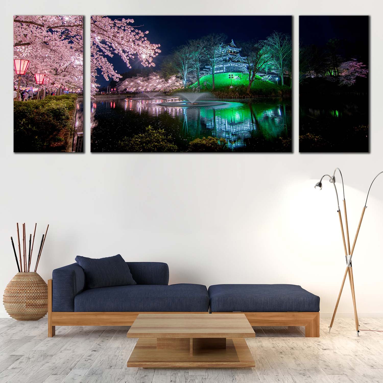 Joetsu City Canvas Print, Green Takada Park River Reflection 3